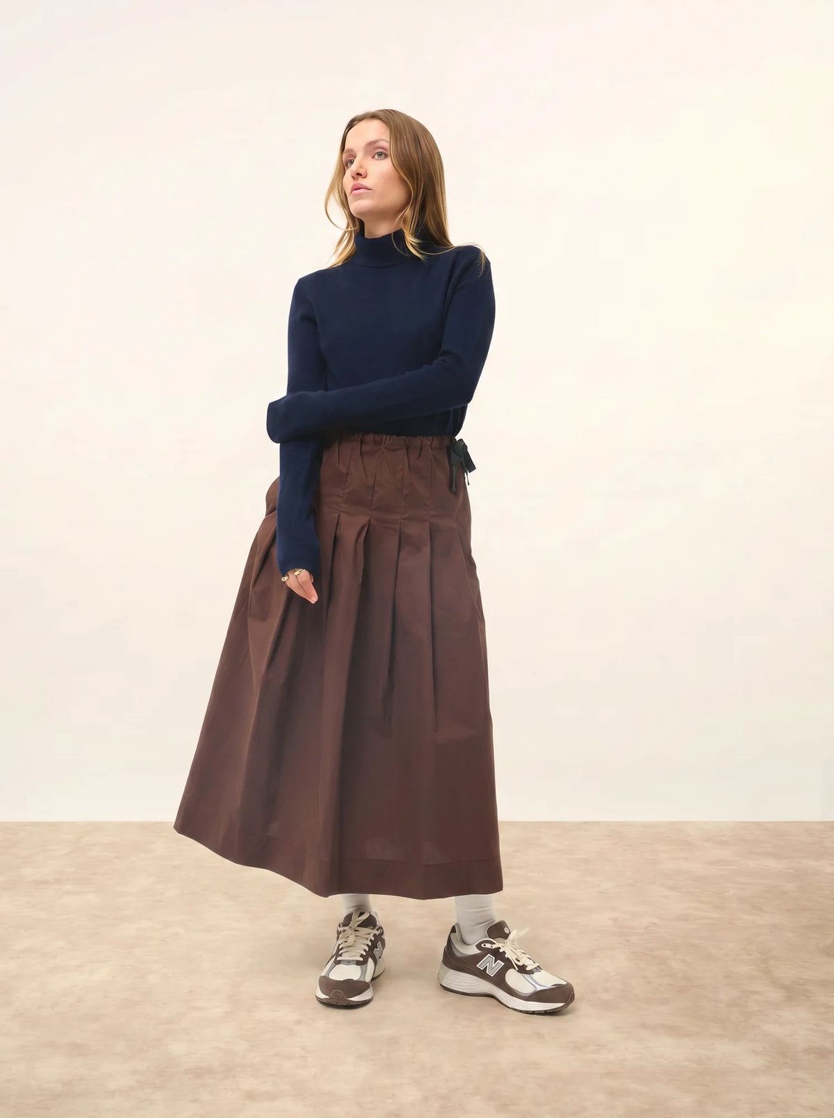 AVA Pull Col Roulé Bleu Marine