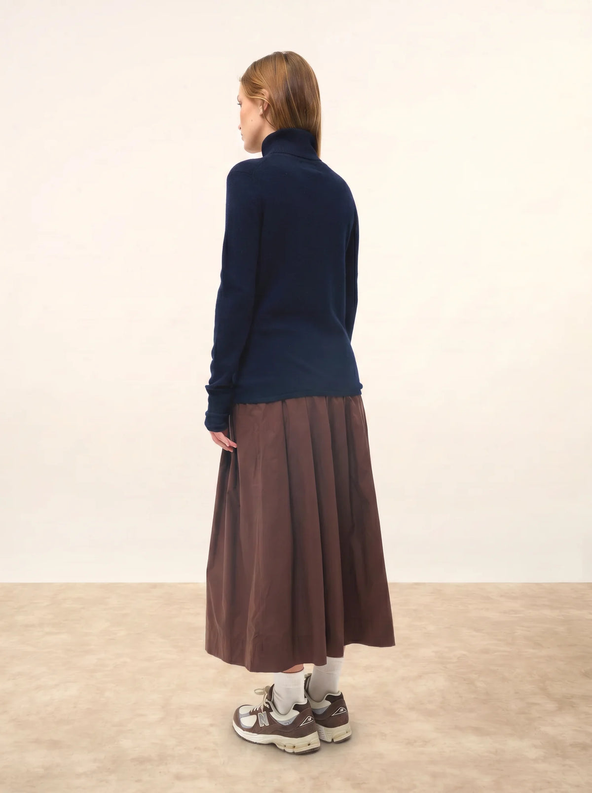 AVA Pull Col Roulé Bleu Marine