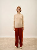 AVA Pull Col Roulé Sable
