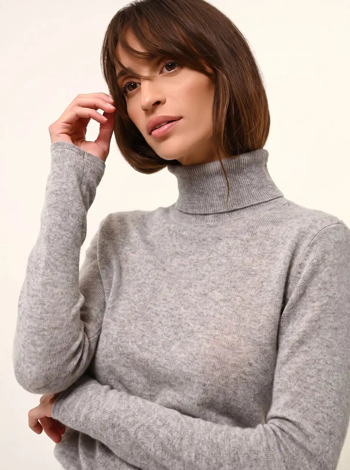 AVA Pull Col Roulé Nuage Chiné