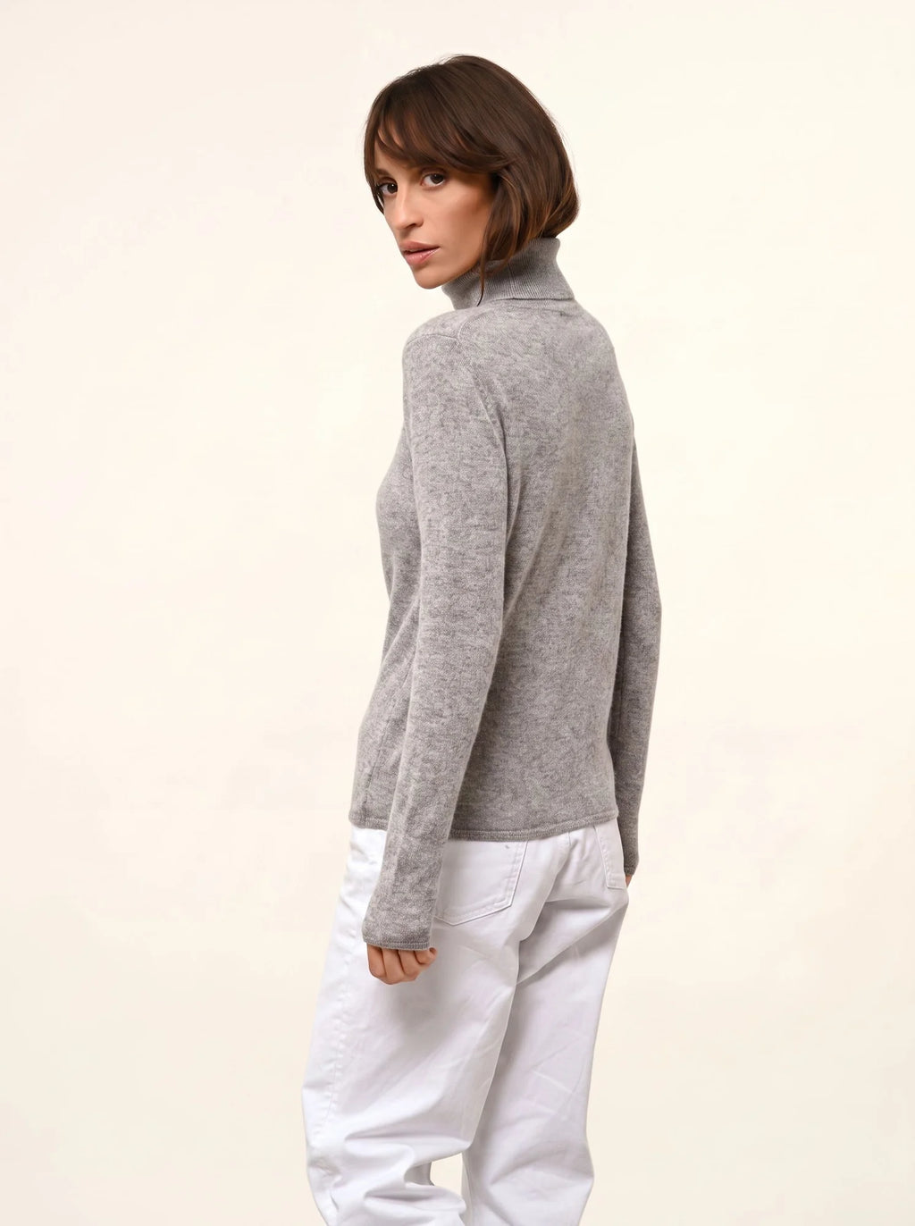 AVA Pull Col Roulé Nuage Chiné