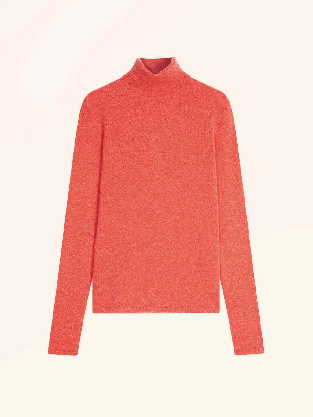 AVA Pull Col Roulé Orange Chiné