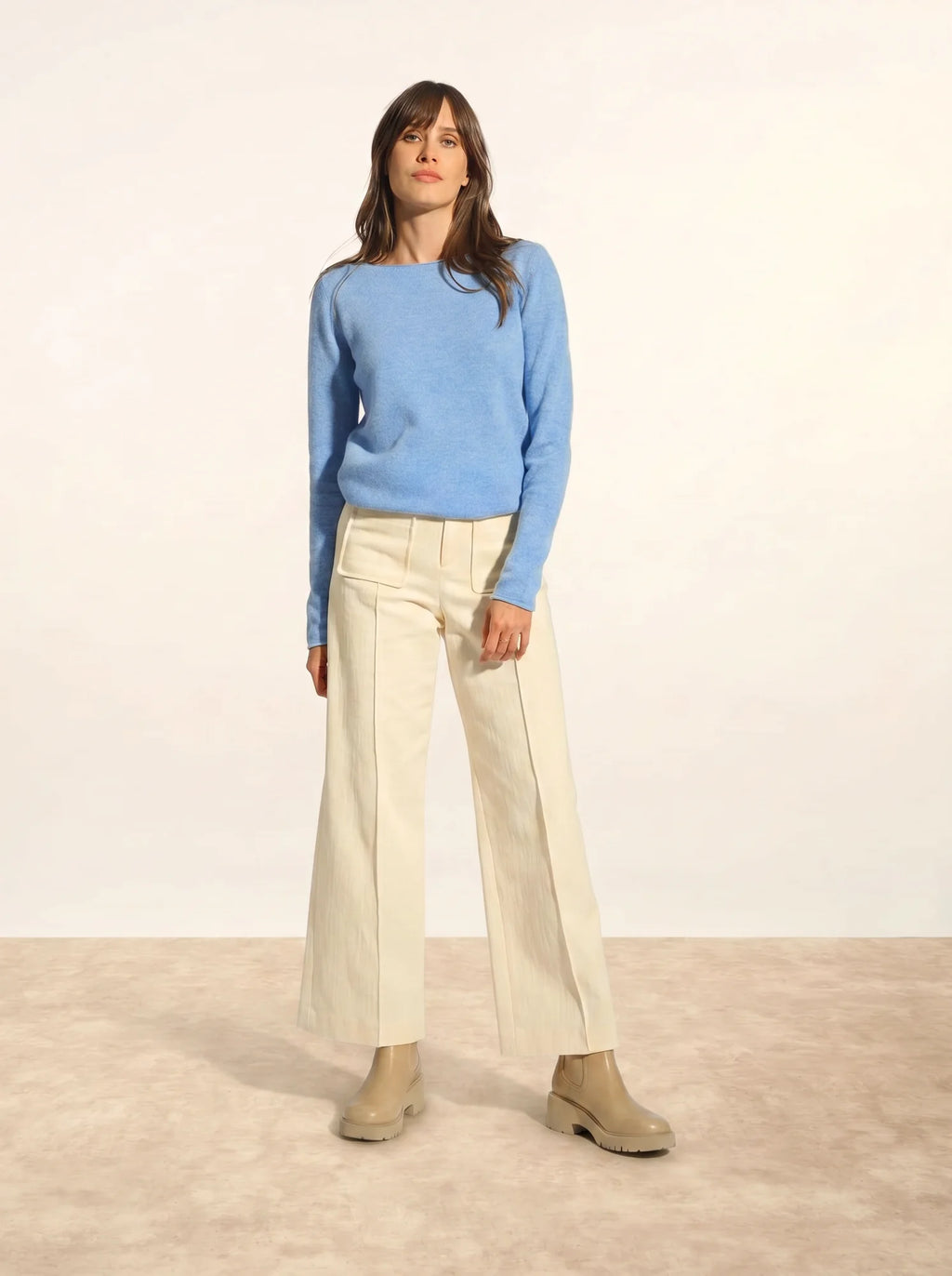 GRACE Pull Col Bateau Ciel