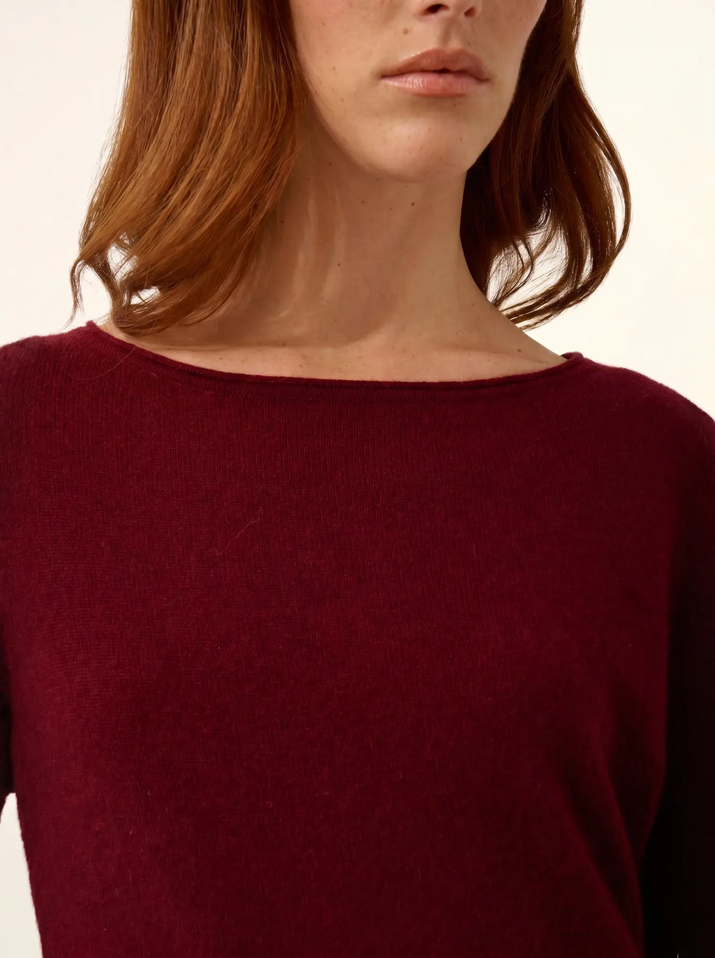 GRACE Pull Col Bateau Bordeaux