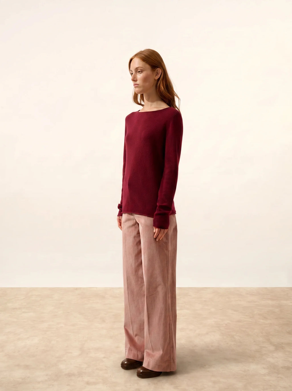 GRACE Pull Col Bateau Bordeaux