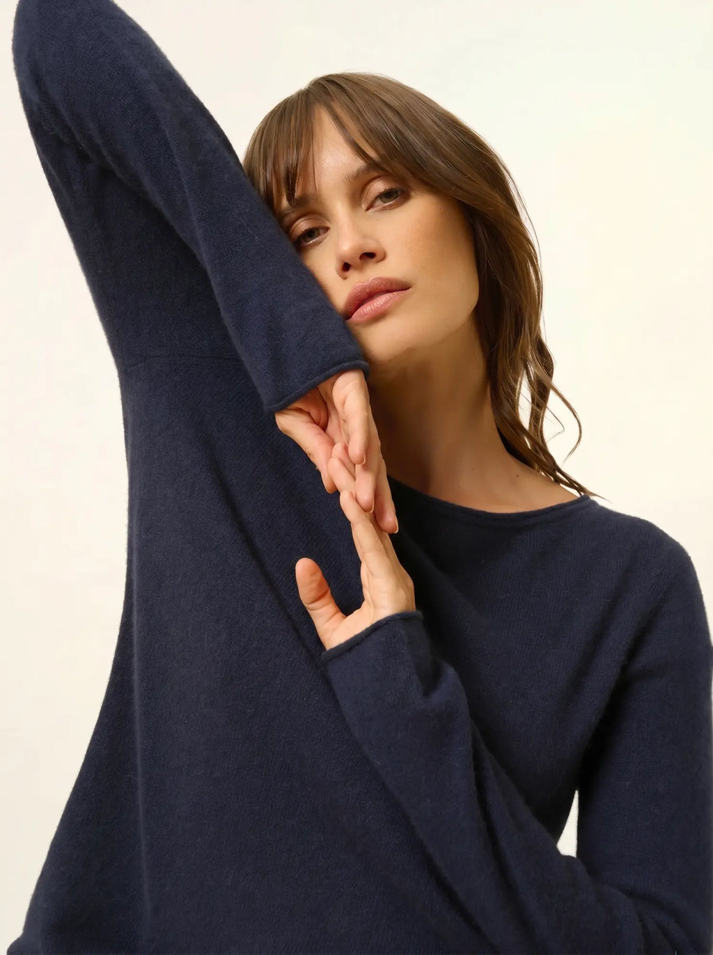 GRACE Pull Col Bateau Bleu Marine
