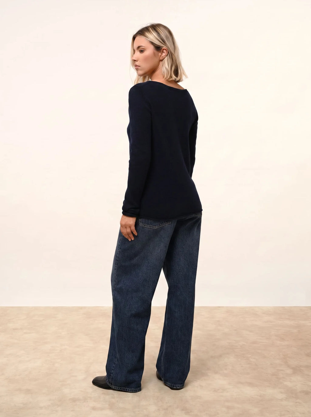 GRACE Pull Col Bateau Bleu Marine