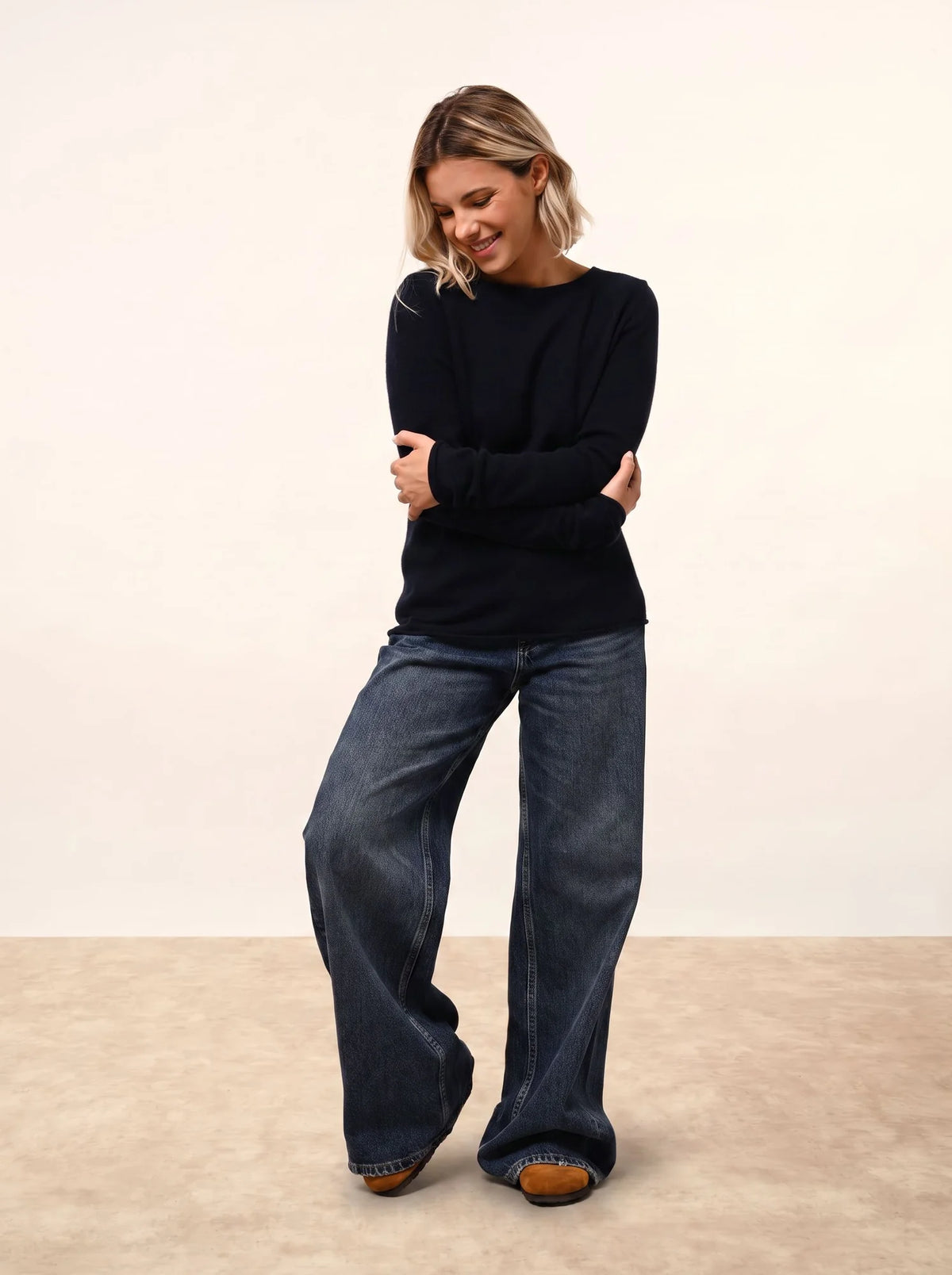 GRACE Pull Col Bateau Bleu Marine