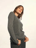 GRACE Pull Col Bateau Anthracite Chiné