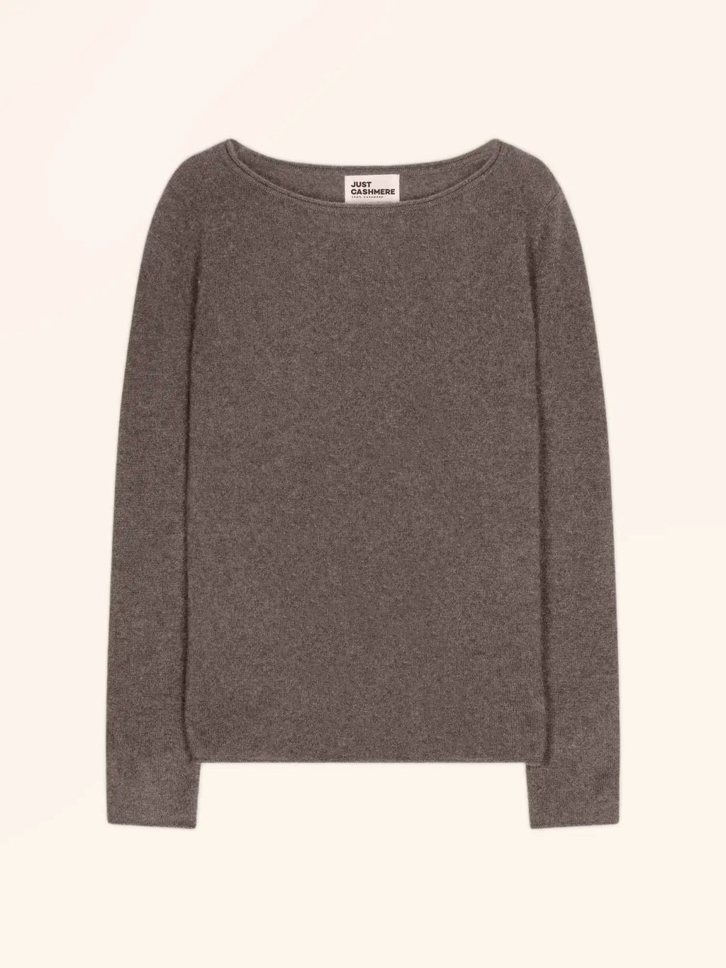GRACE Pull Col Bateau Taupe Chiné