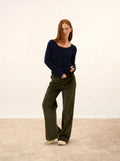 FIONA Pull Col Rond Bleu Marine