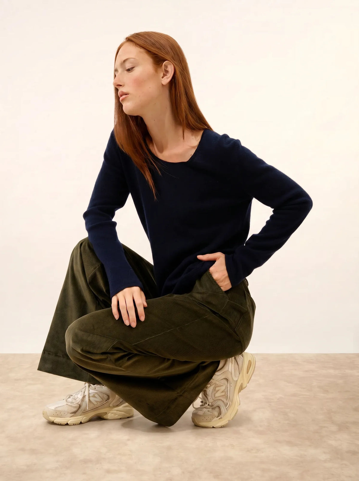 FIONA Pull Col Rond Bleu Marine