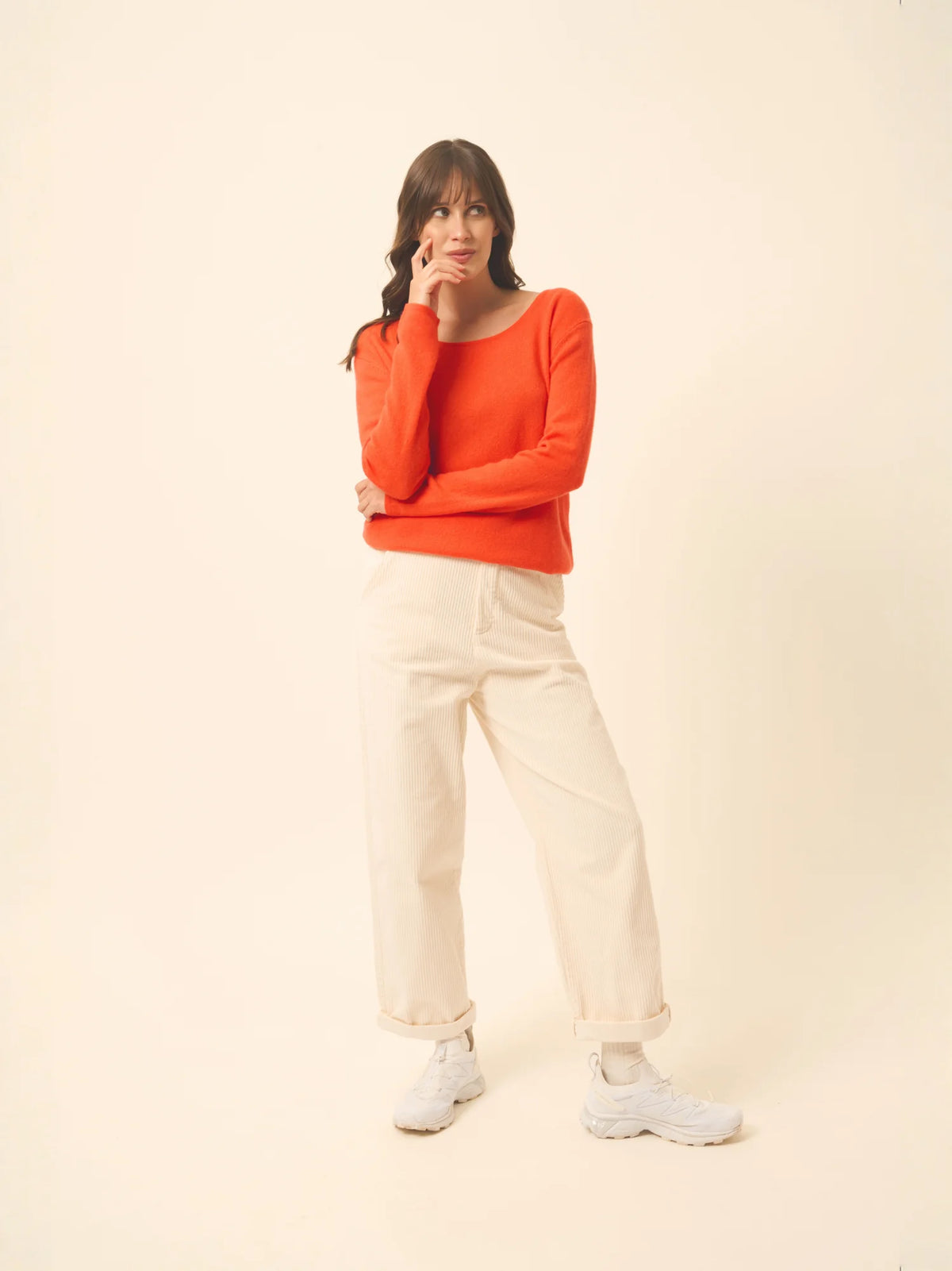FIONA Pull Col Rond Orange