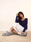 FIONA Pull Col Rond Violet