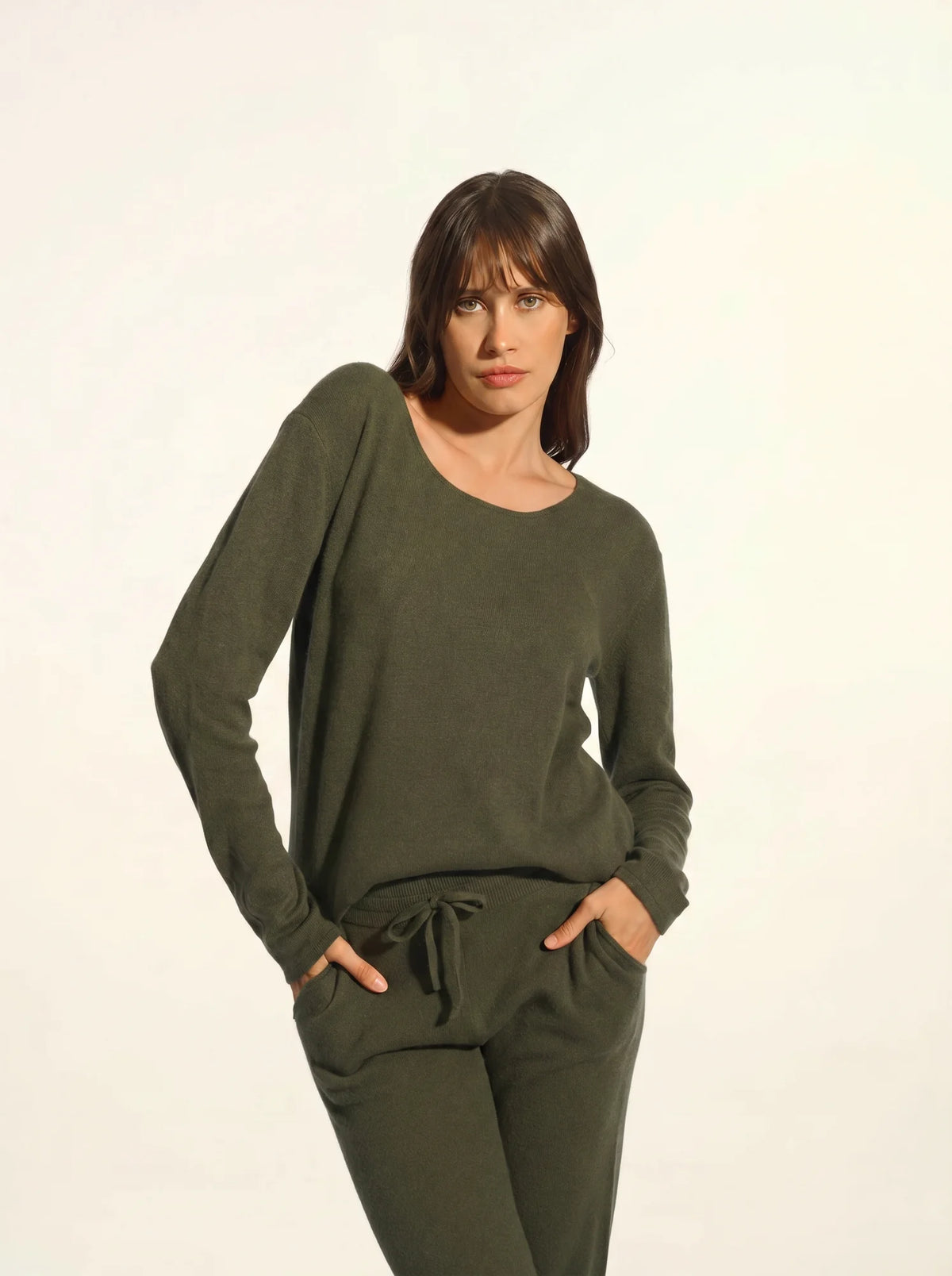 FIONA Pull Col Rond Kaki