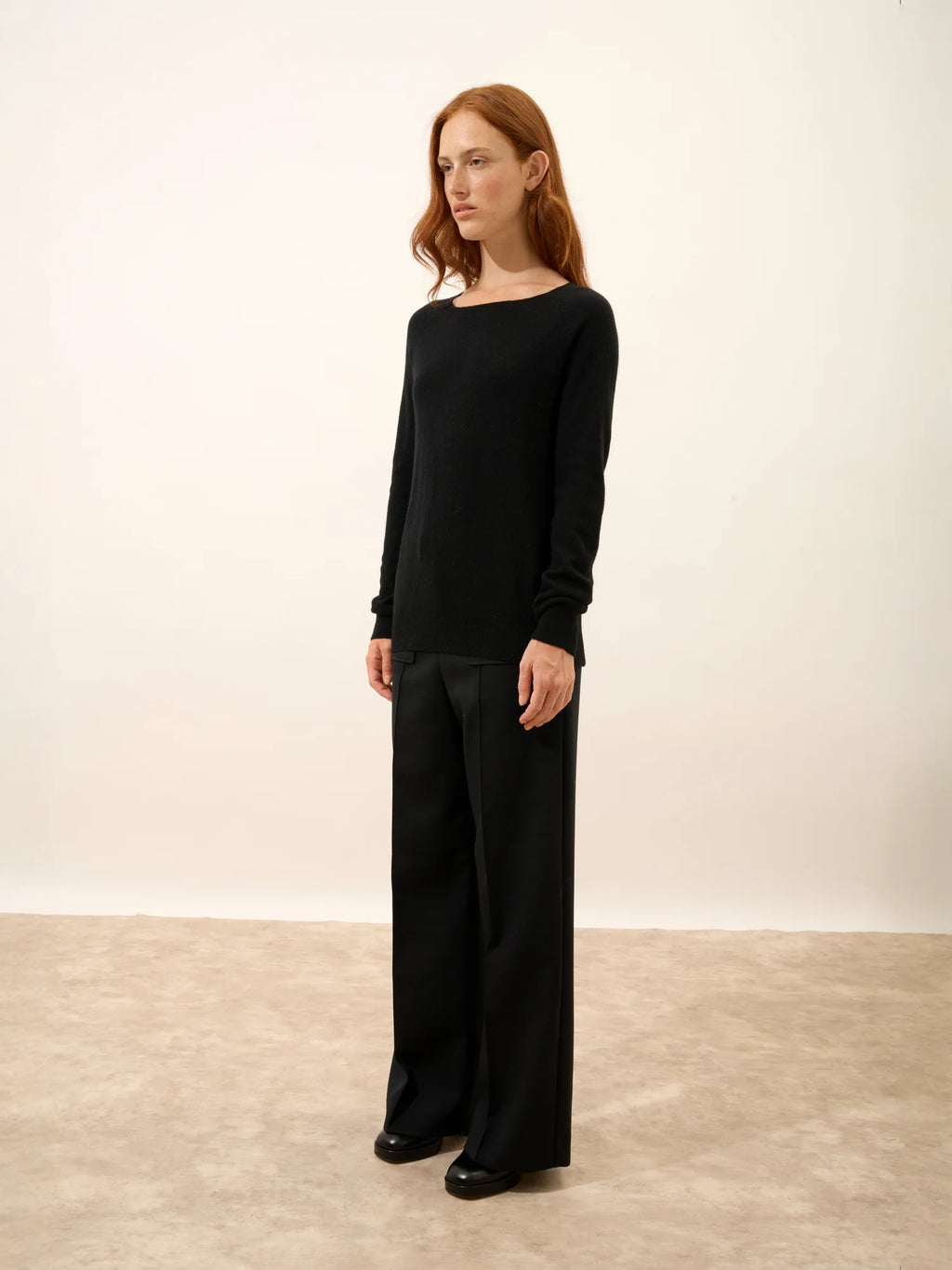 ABIGAILE Sweater Boat Neck Drop Back Black