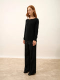 ABIGAILE Sweater Boat Neck Drop Back Black