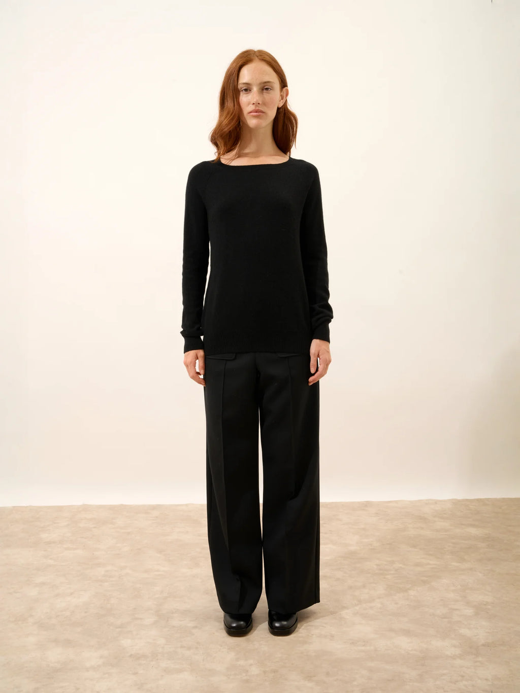 ABIGAILE Sweater Boat Neck Drop Back Black