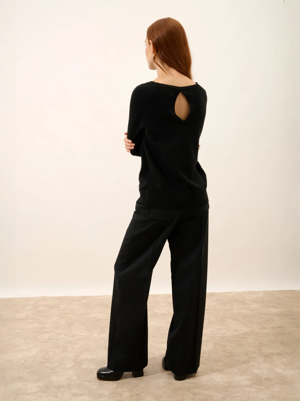 ABIGAILE Pull Col Bateau Goutte Dos Noir