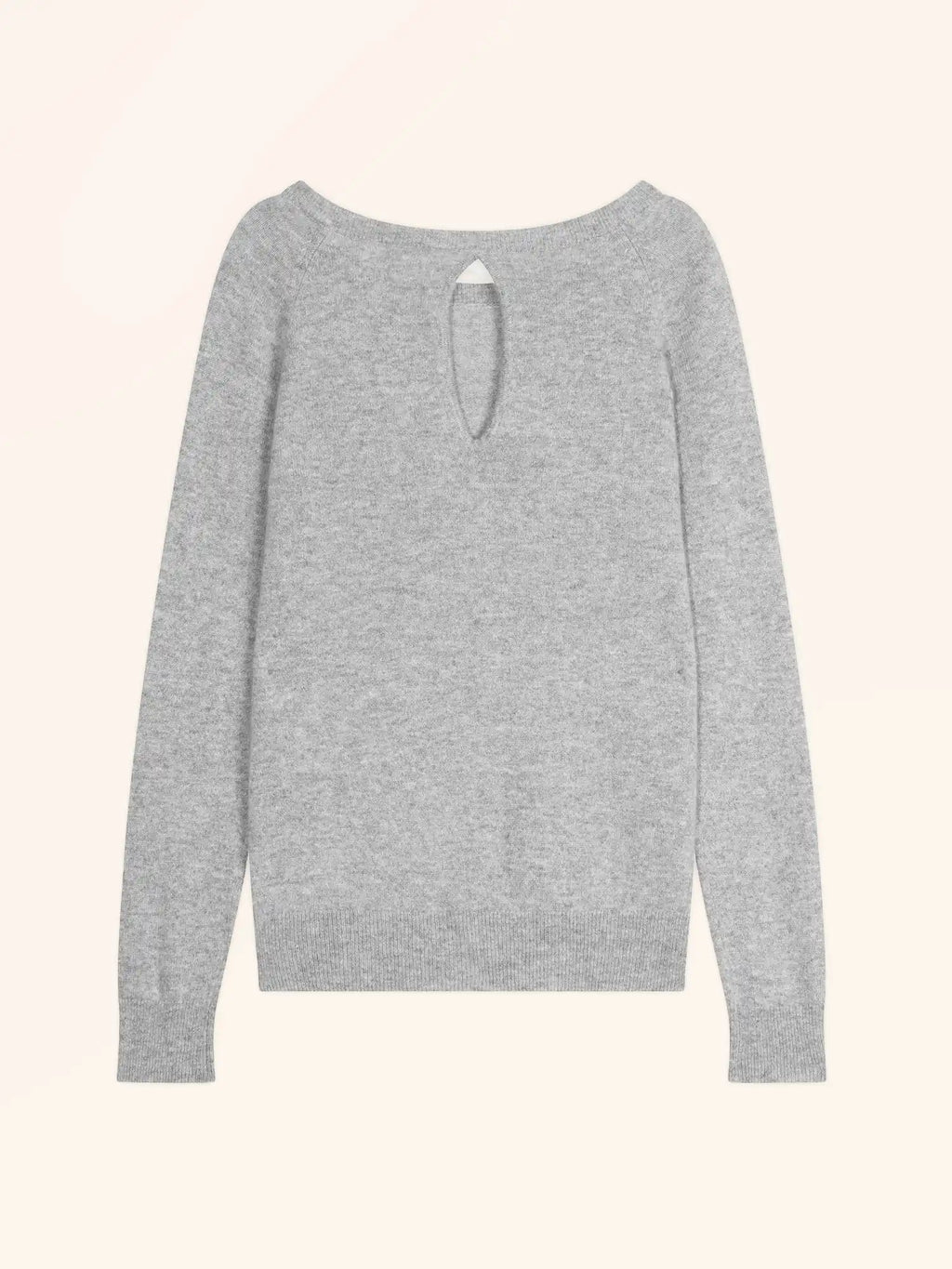 ABIGAILE Sweater Boat Neck Drop Back Heather Cloud