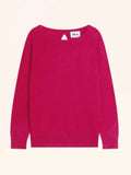 ABIGAILE Pullover U-Boot-Ausschnitt Tropfenausschnitt hinten Fuchsia