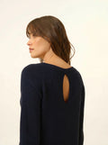 ABIGAILE Pull Col Bateau Goutte Dos Bleu Marine
