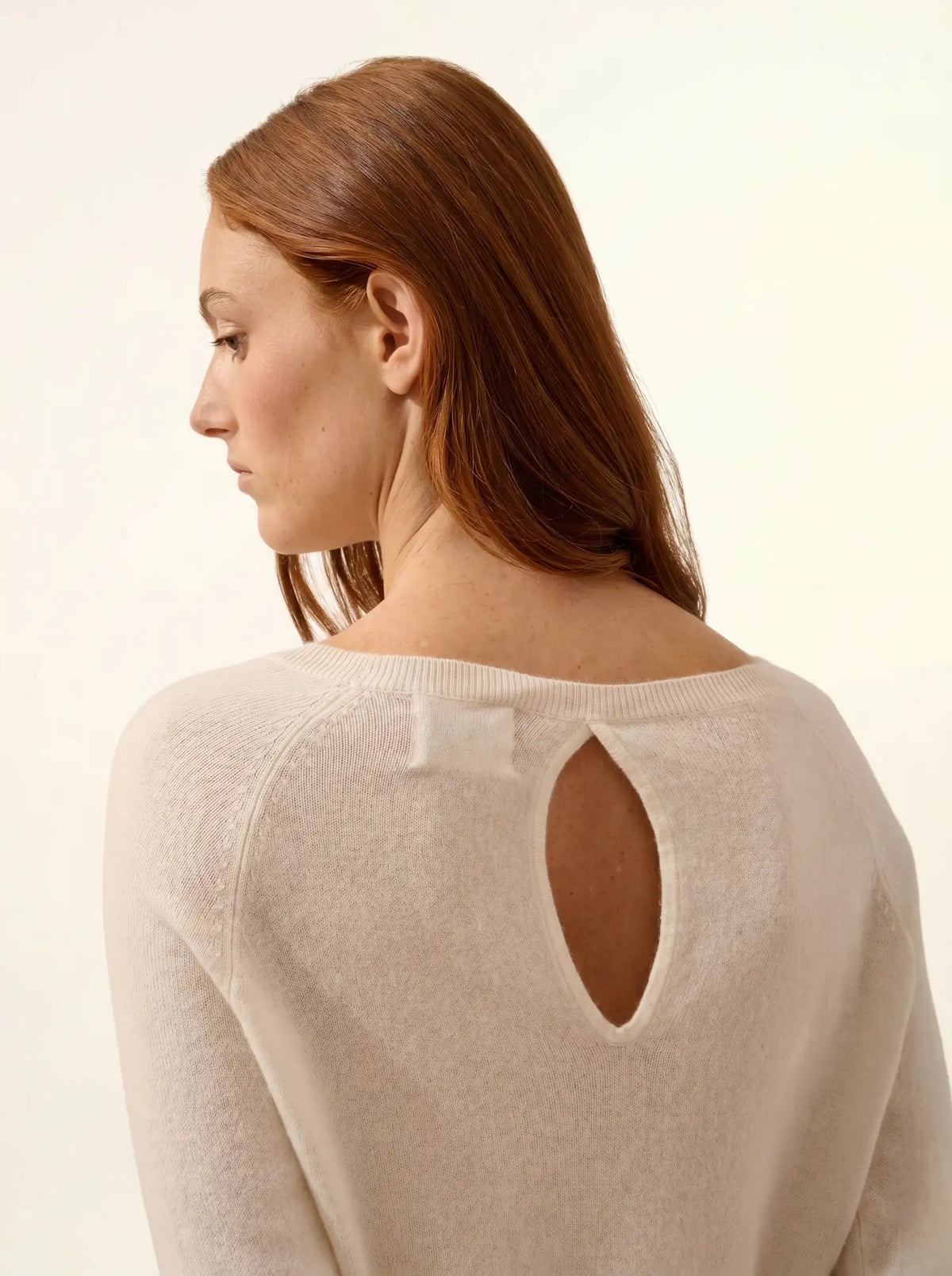 ABIGAILE Pull Col Bateau Goutte Dos Ivoire