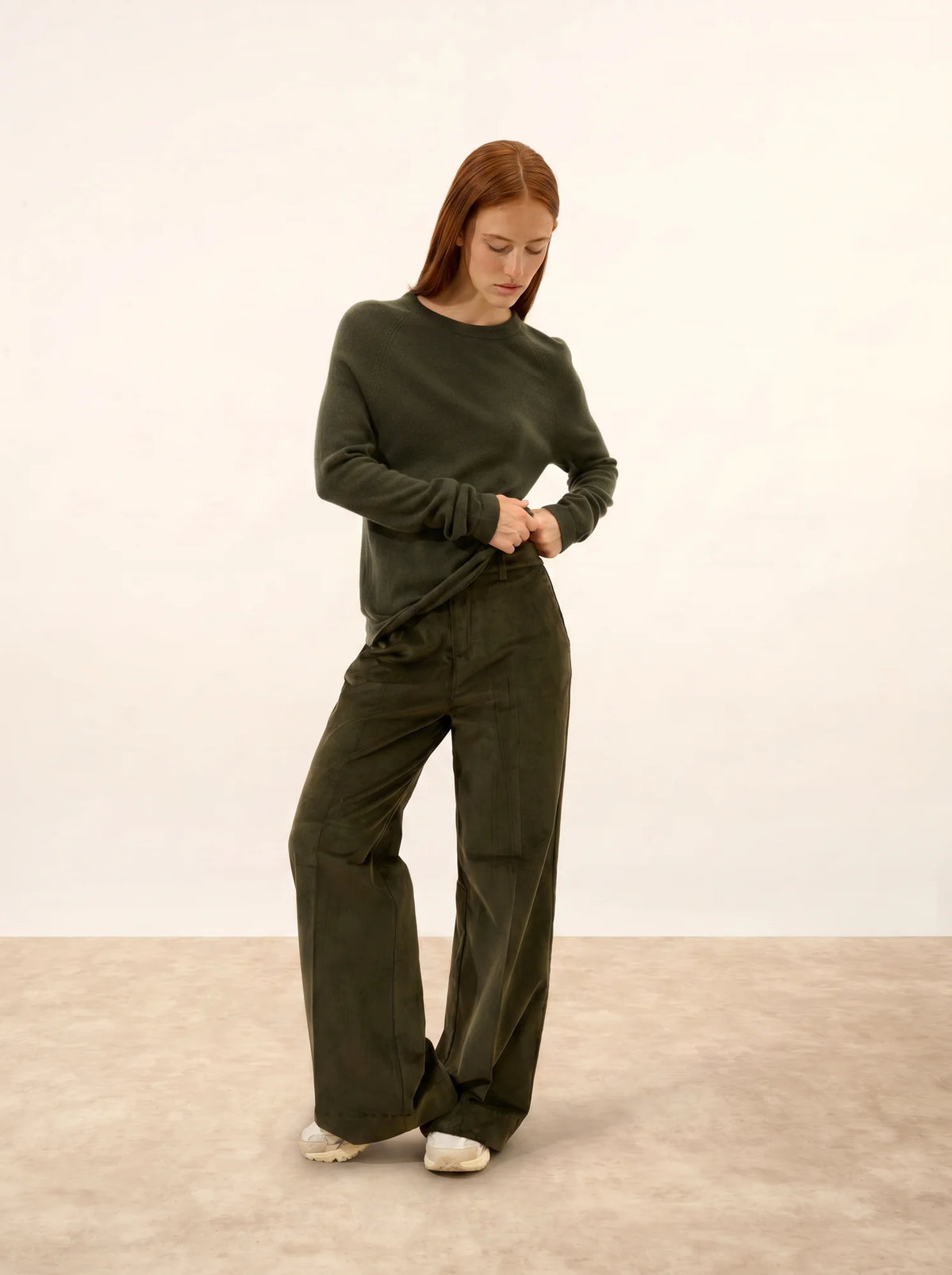 JANE Pull Col Rond Kaki