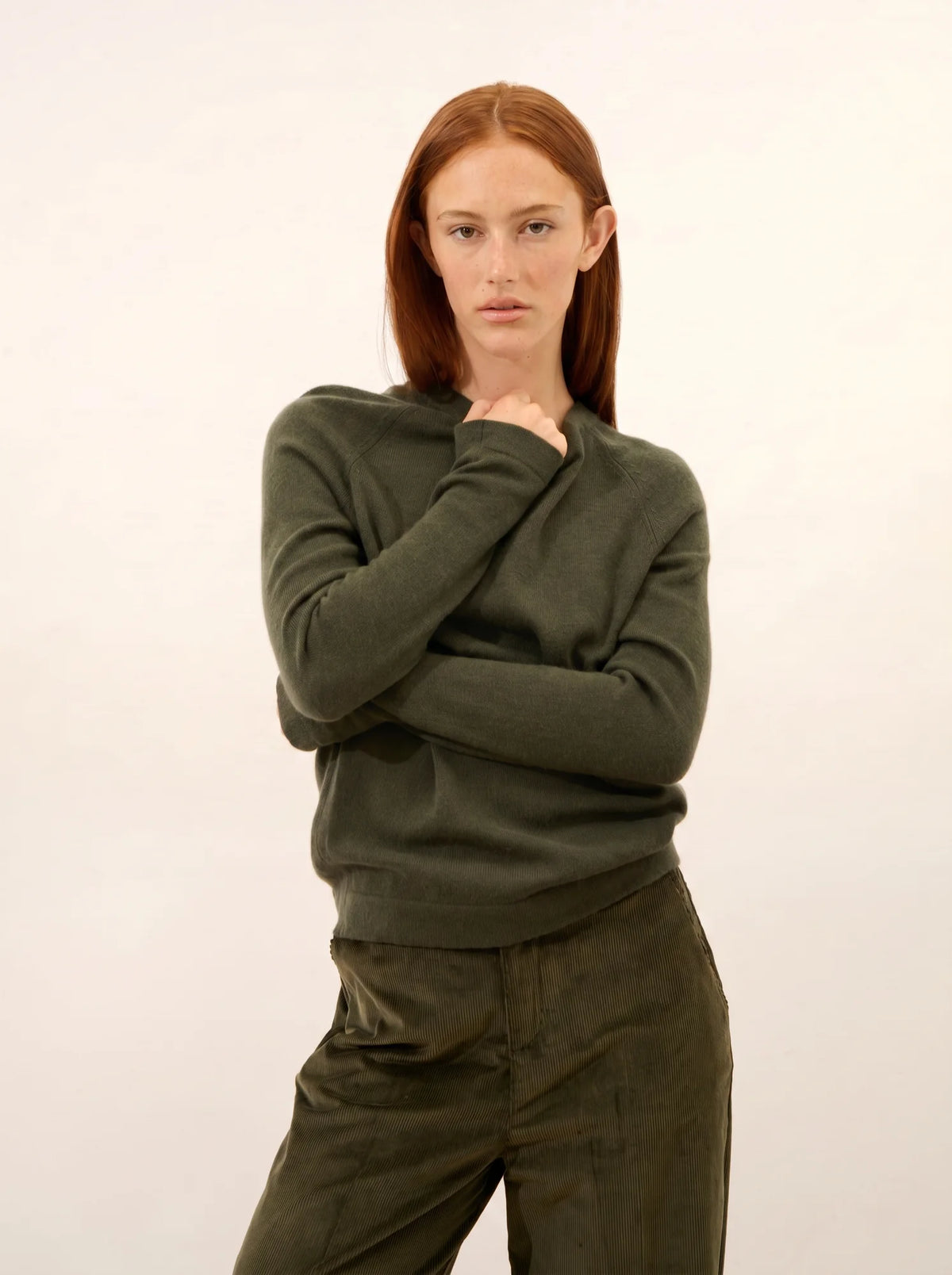 JANE Pull Col Rond Kaki
