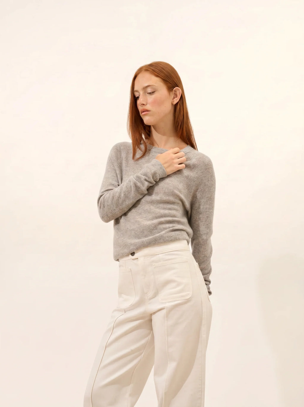 JANE Pull Col Rond Nuage Chiné