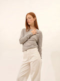 JANE Pull Col Rond Nuage Chiné