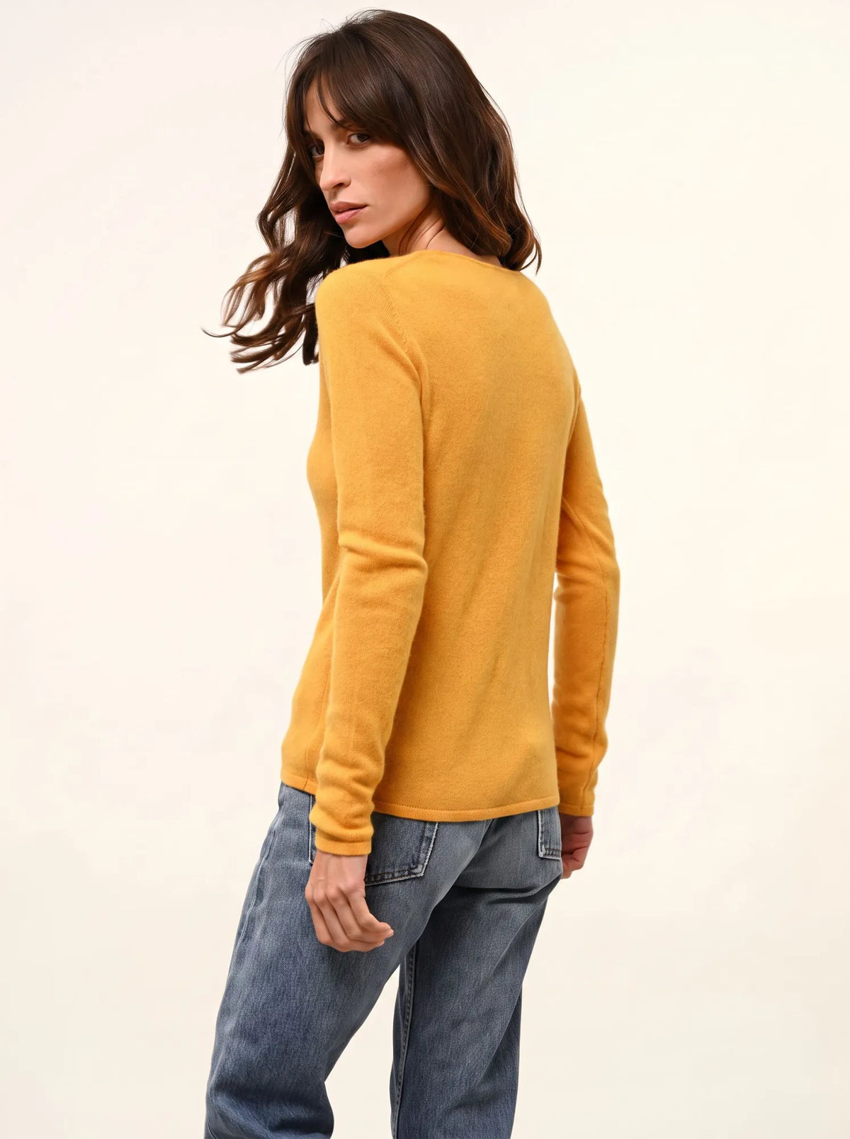VIVIAN Pull Col Rond Curcuma