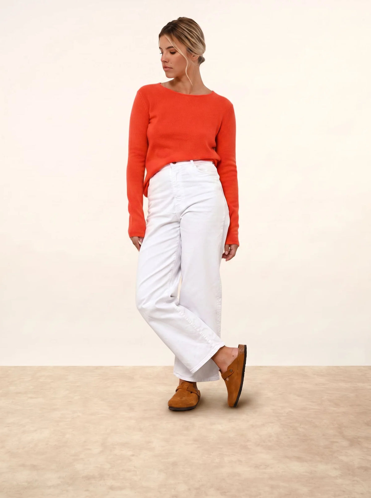 VIVIAN Pull Col Rond Orange