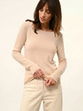 VIVIAN Pull Col Rond Sable