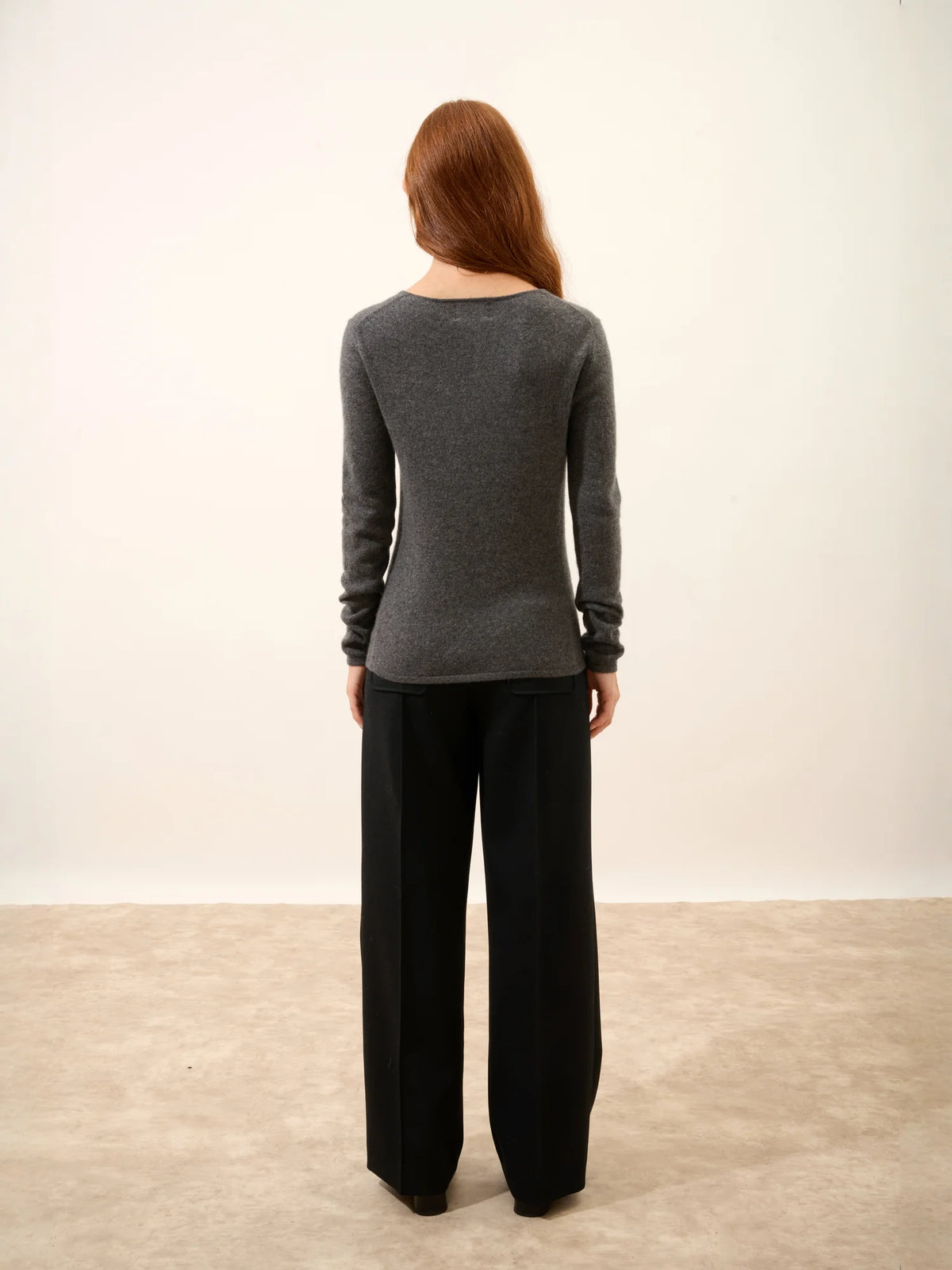 VIVIAN Pull Col Rond Anthracite Chiné