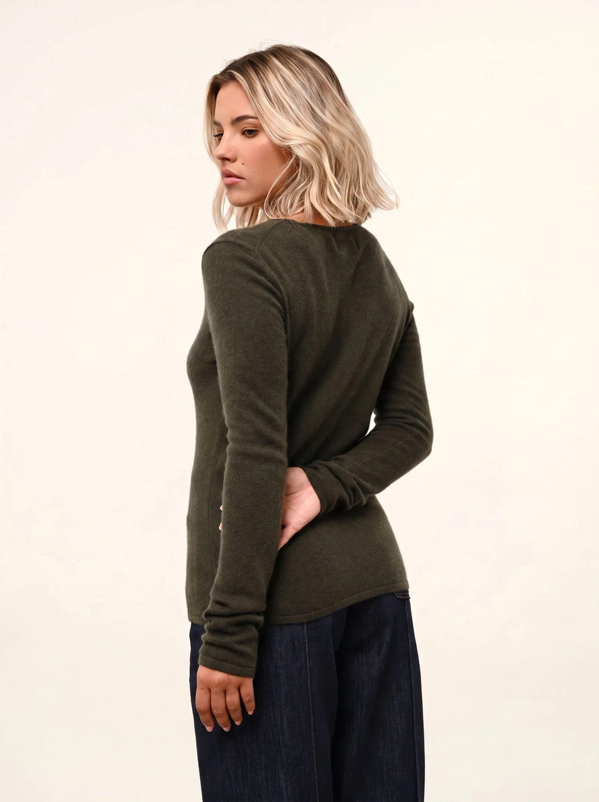 VIVIAN Pull Col Rond Kaki