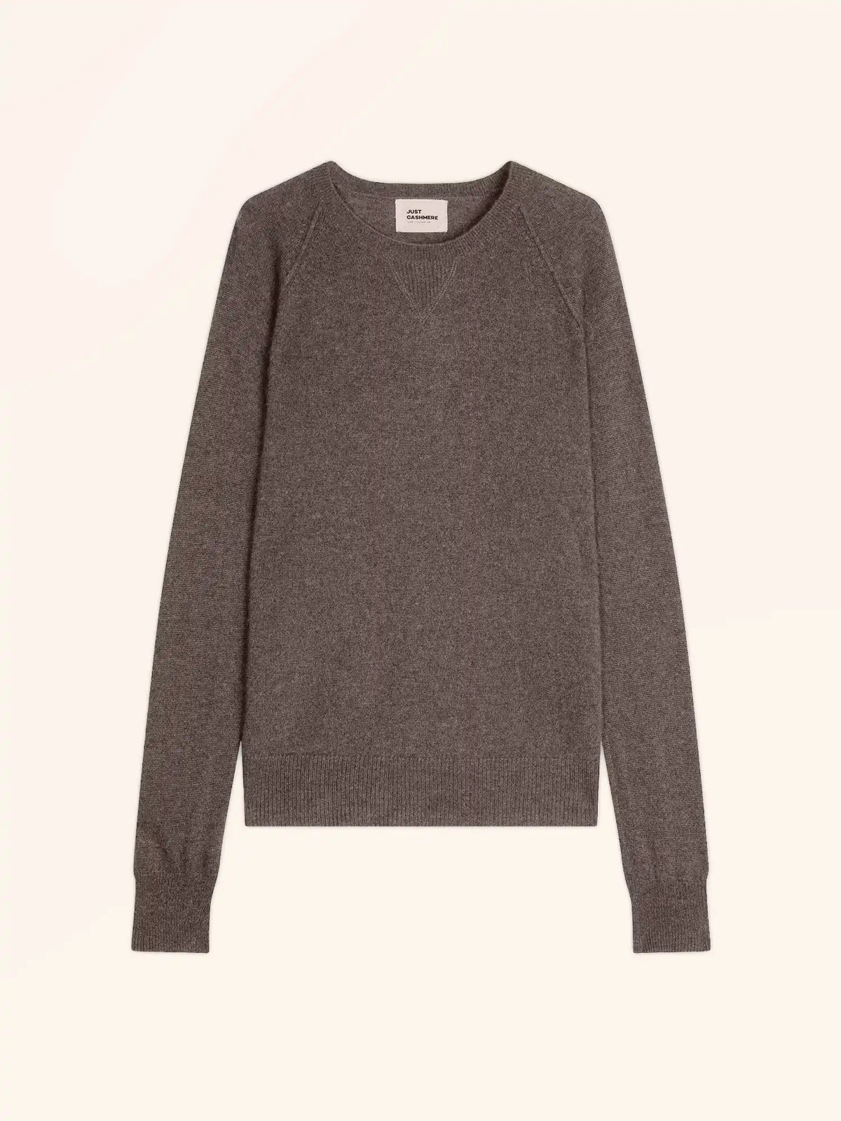 HELEN Pull Col Rond Taupe Chiné