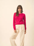 HELEN Pull Col Rond Fuchsia