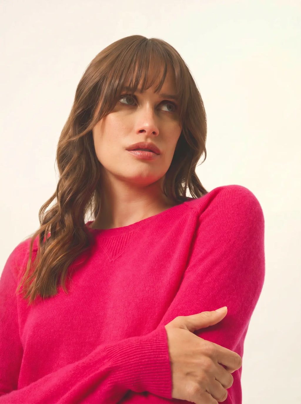 HELEN Pull Col Rond Fuchsia