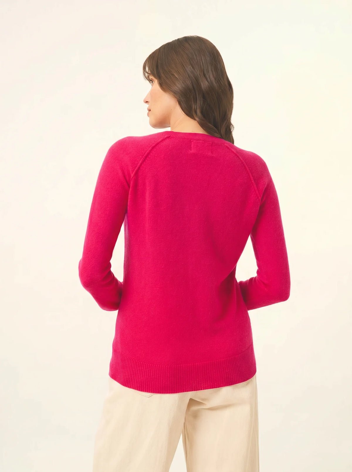 HELEN Pull Col Rond Fuchsia