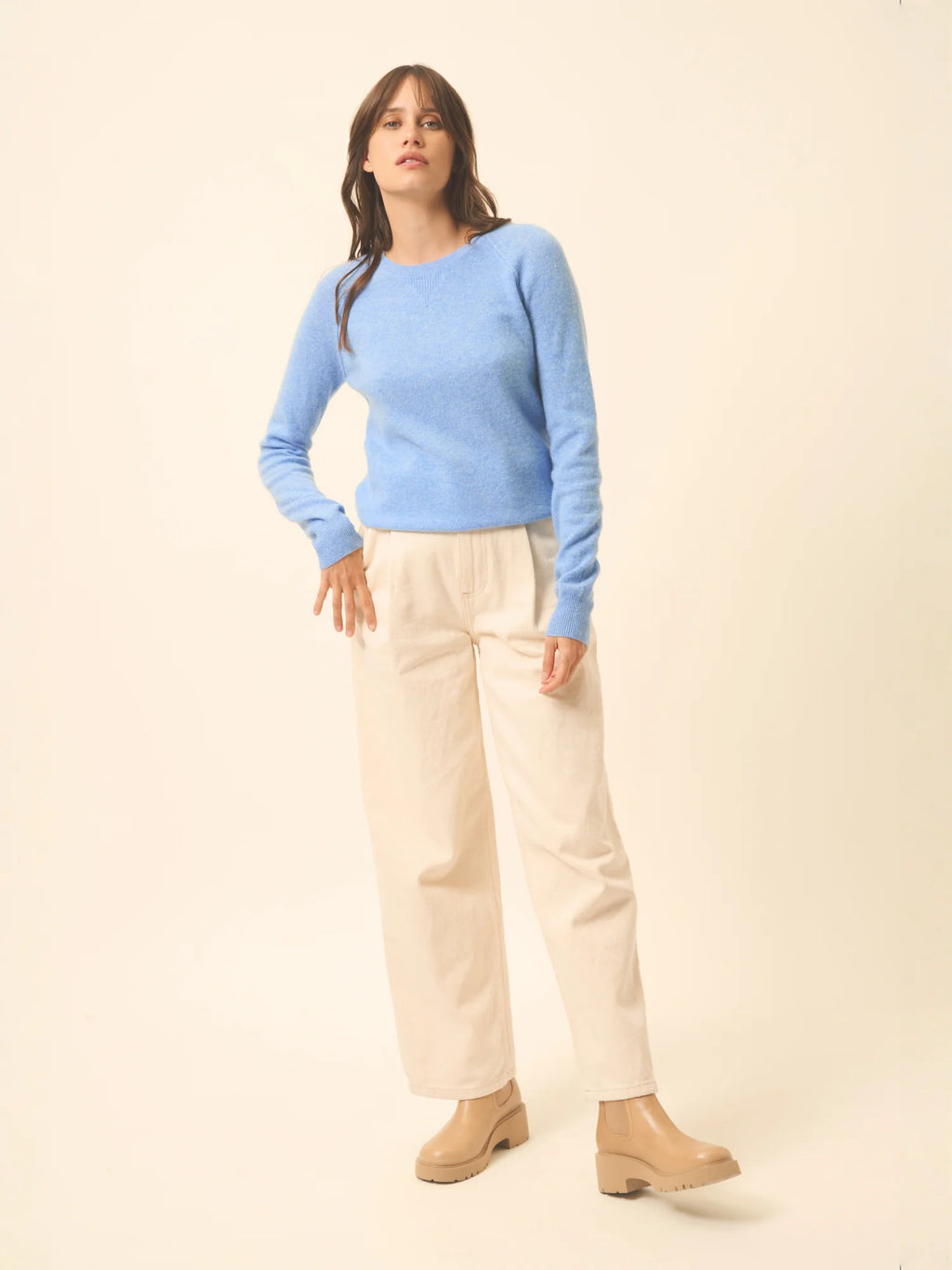 HELEN Pull Col Rond Ciel