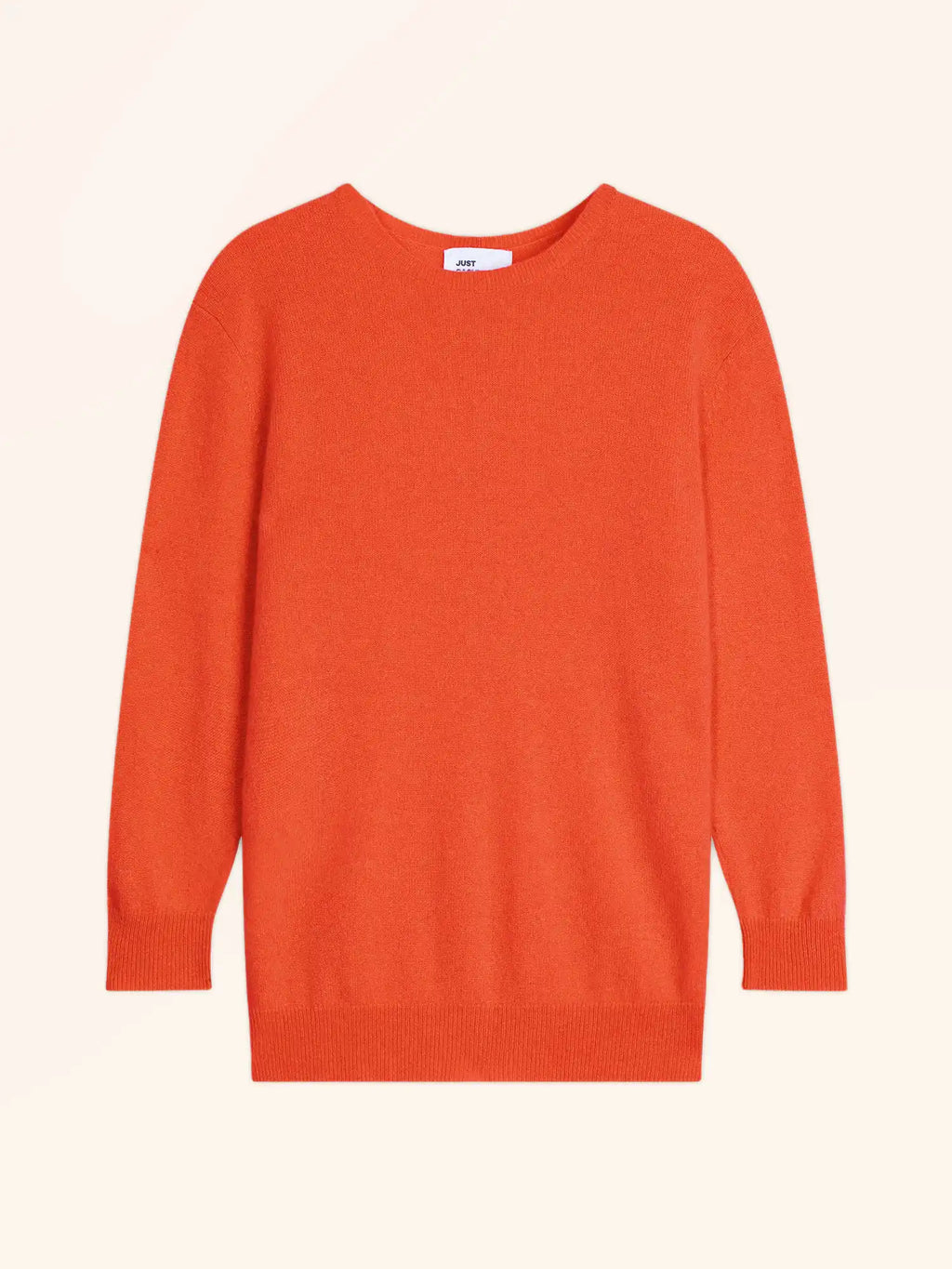 JANICE Sweater Crew Neck Buttoned Back Orange
