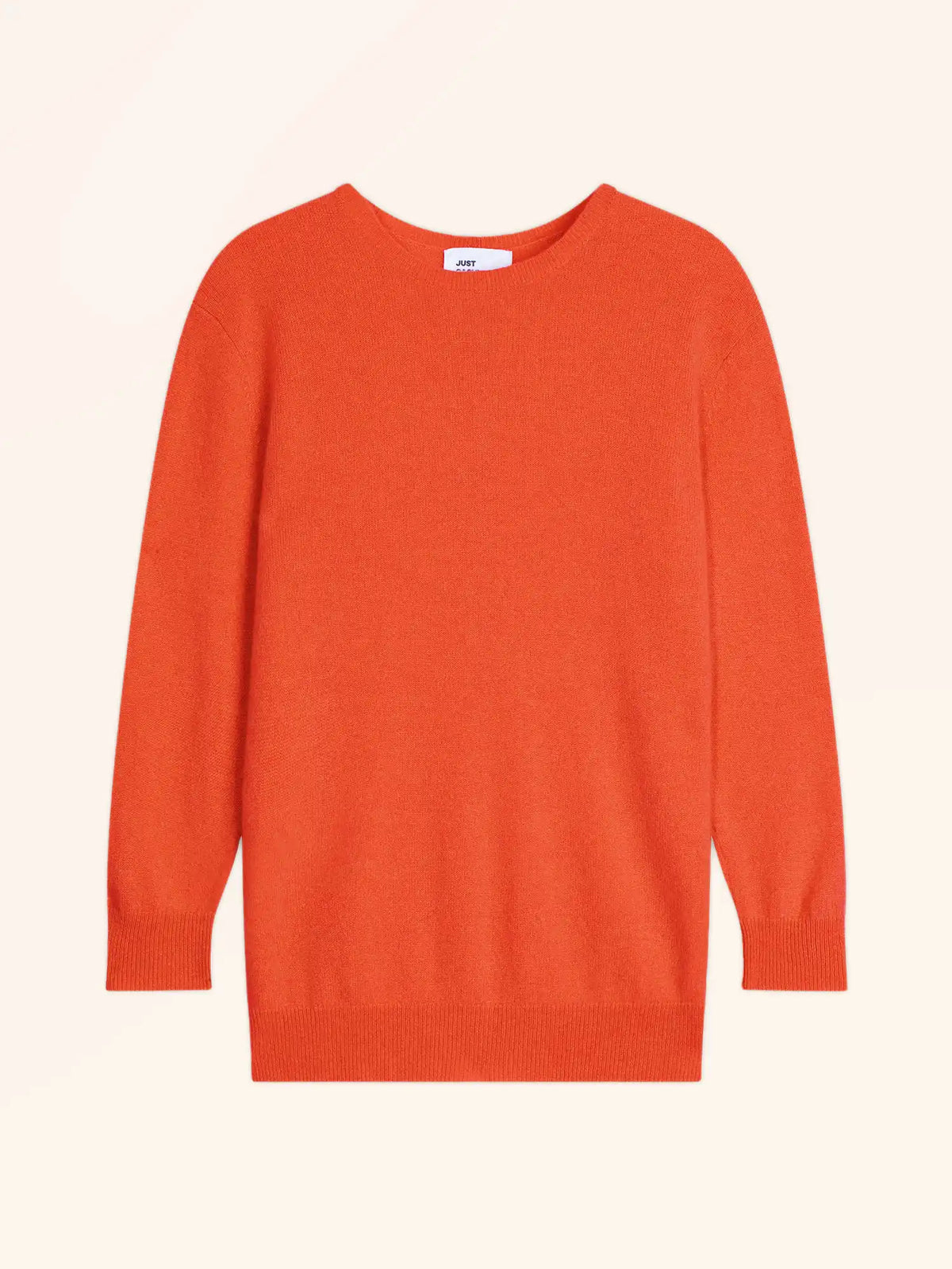 JANICE Sweater Crew Neck Buttoned Back Orange