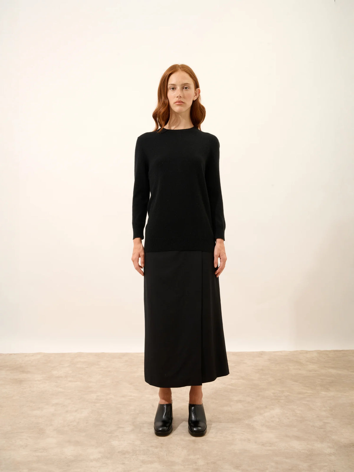 JANICE Pull Col Rond Boutonné Dos Noir
