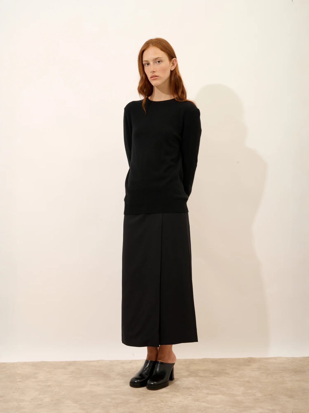 JANICE Pull Col Rond Boutonné Dos Noir