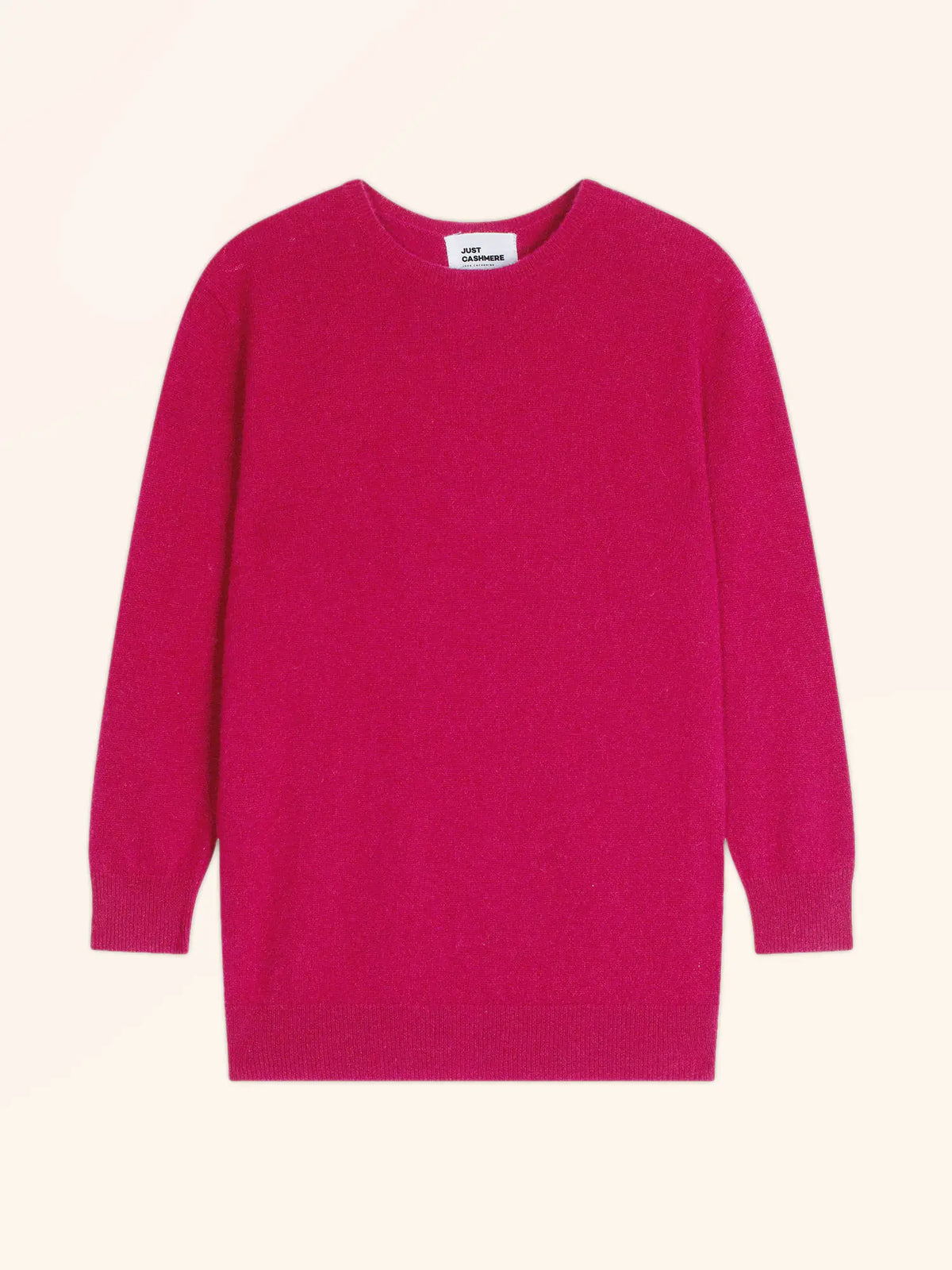 JANICE Pull Col Rond Boutonné Dos Fuchsia