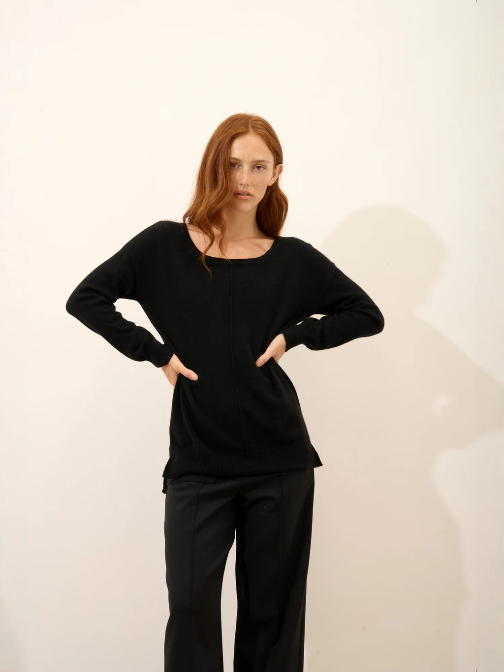 KAREN Sweater Boat Neck Black