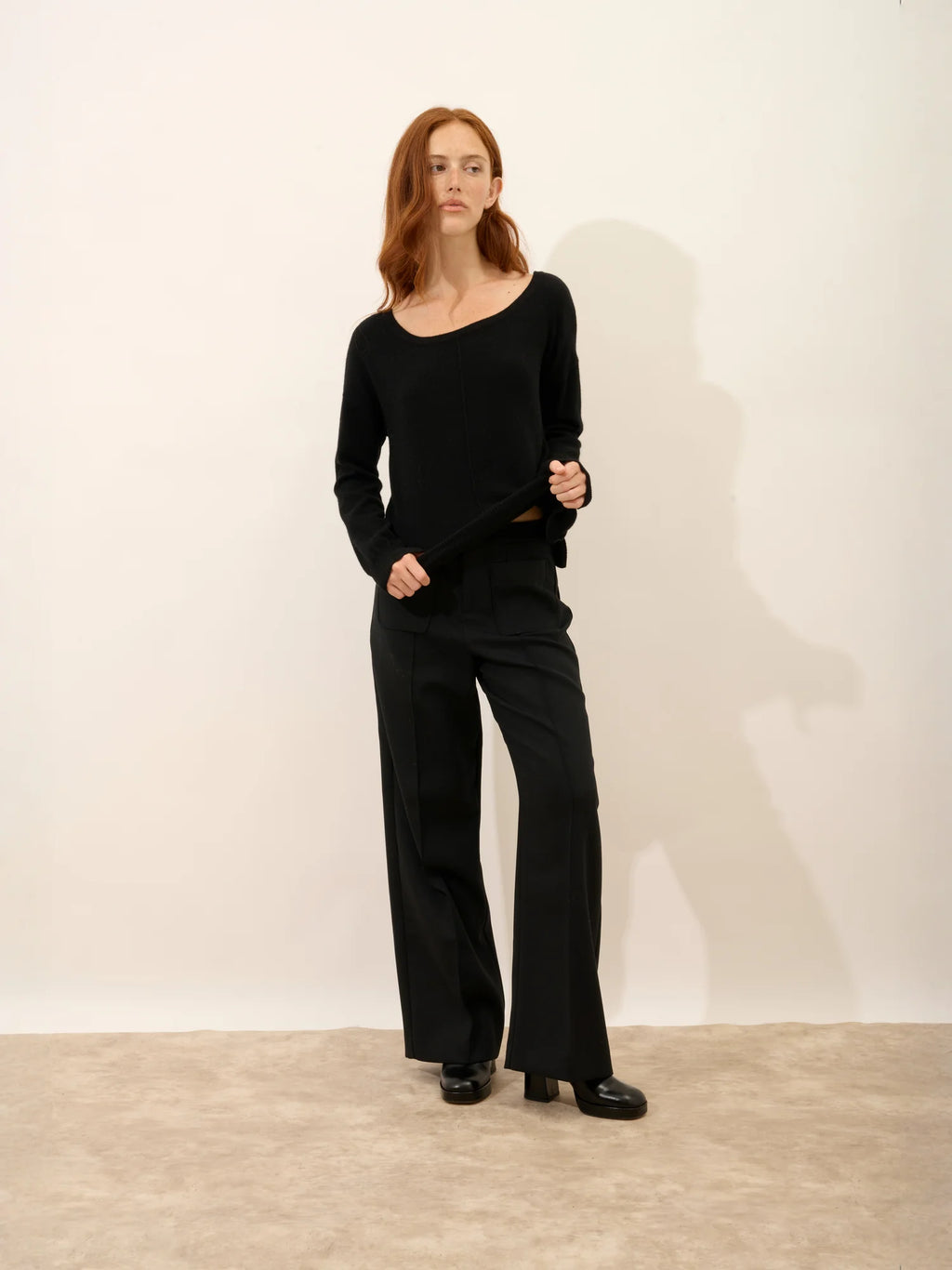 KAREN Sweater Boat Neck Black