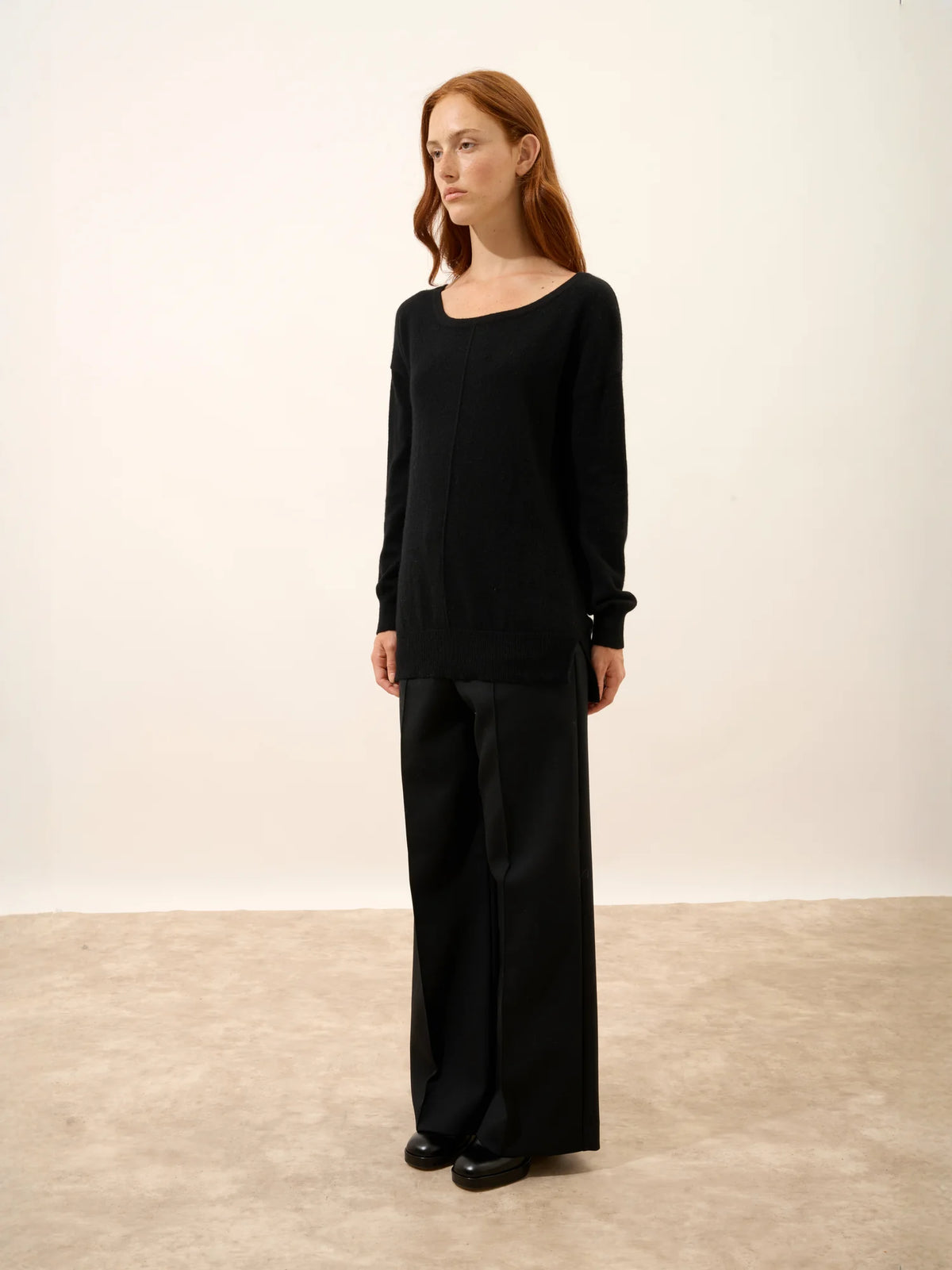 KAREN Sweater Boat Neck Black