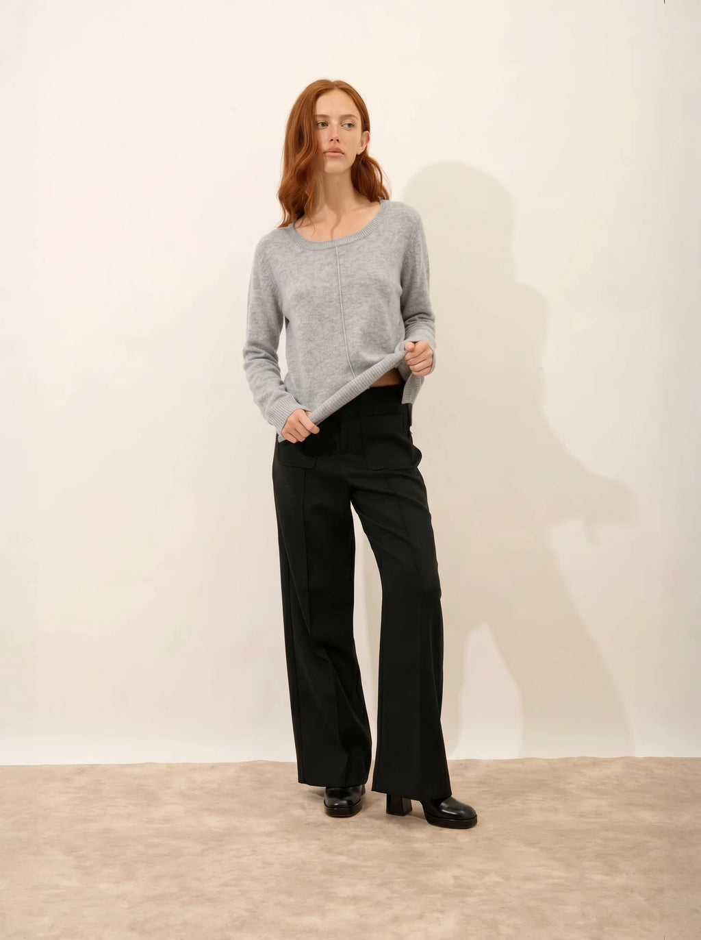 KAREN Pull Col Bateau Nuage Chiné